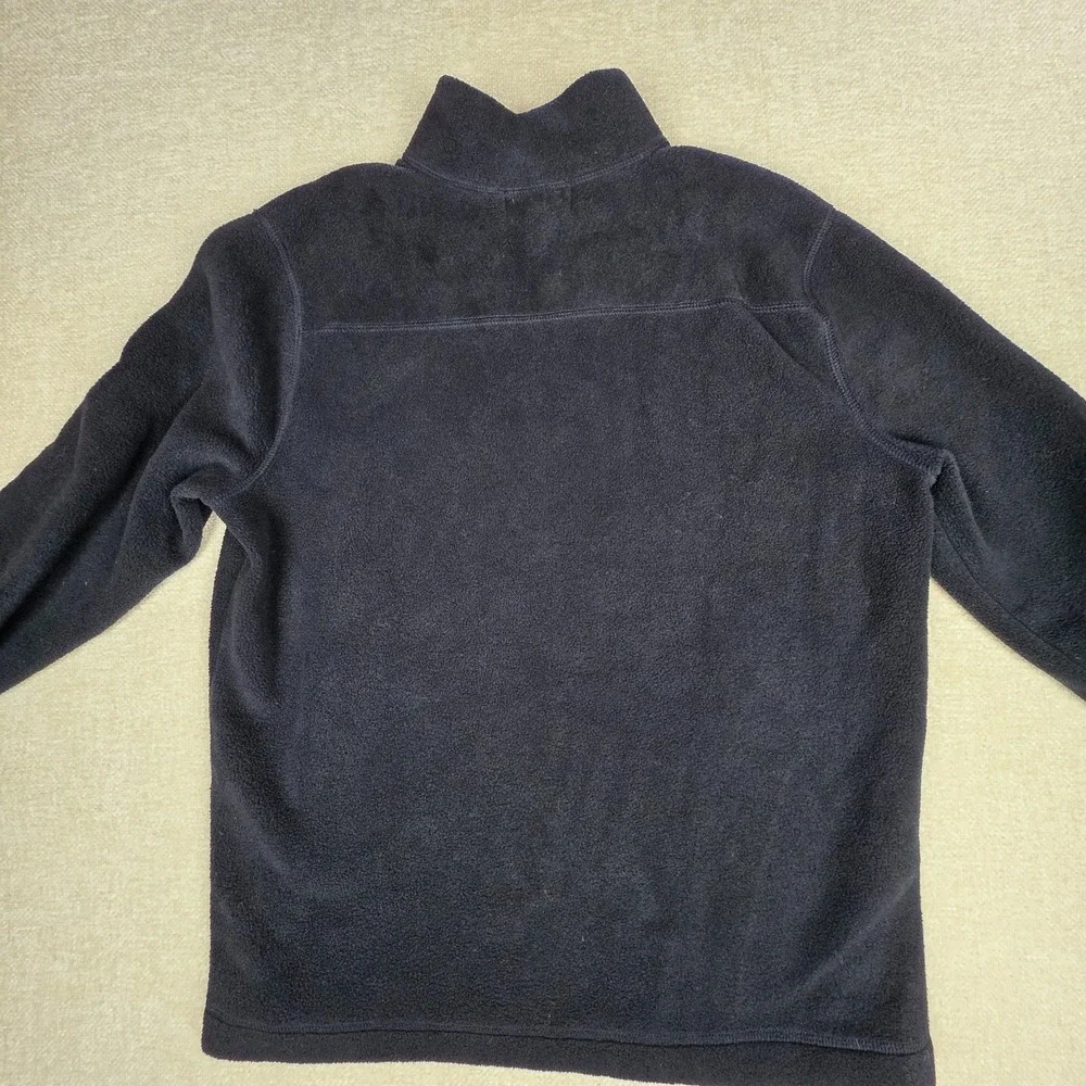 Lauren Ralph Lauren Fleece Pullover Womens Petite M Black Quarter Zip Crest Logo